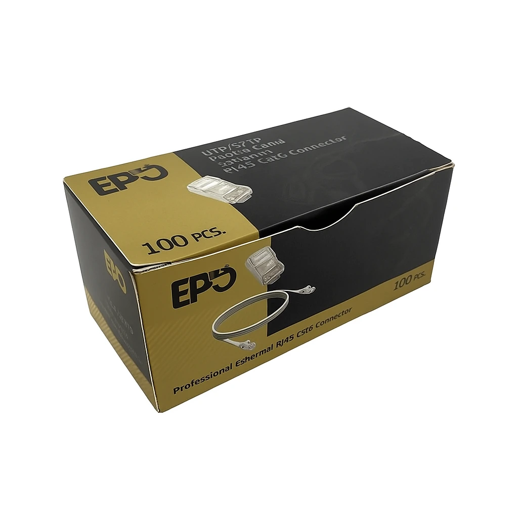 سوکت شبکه میان گذر CAT6 UTP EPG ته باز بسته 100 عددی